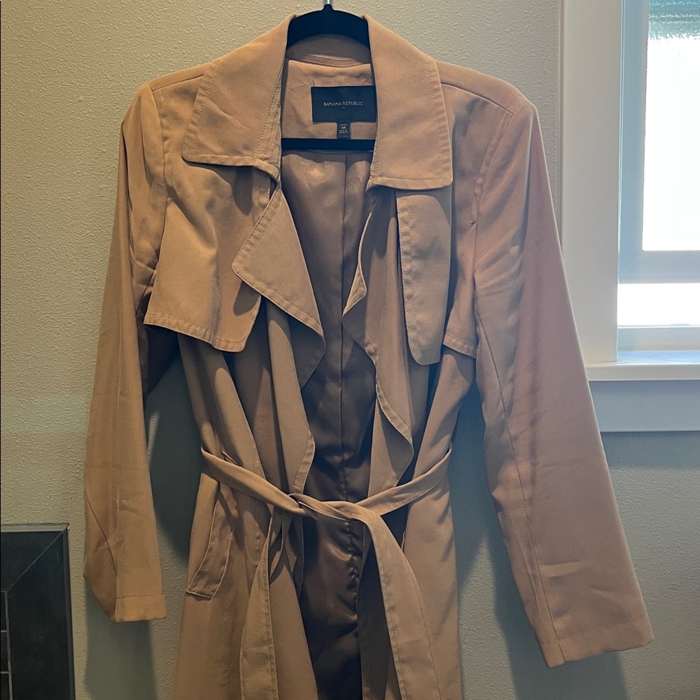 Banana Republic Factory Petite Long Soft Trench Coat - Picture 2 of 5